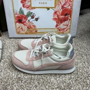 J. Crew Blush and Ivory Sneakers with Metallic Highlights